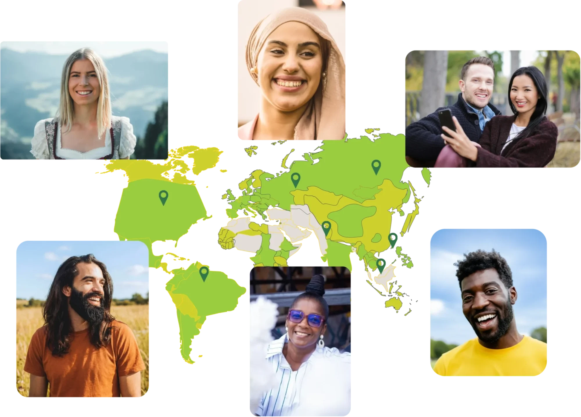 Different people around the world