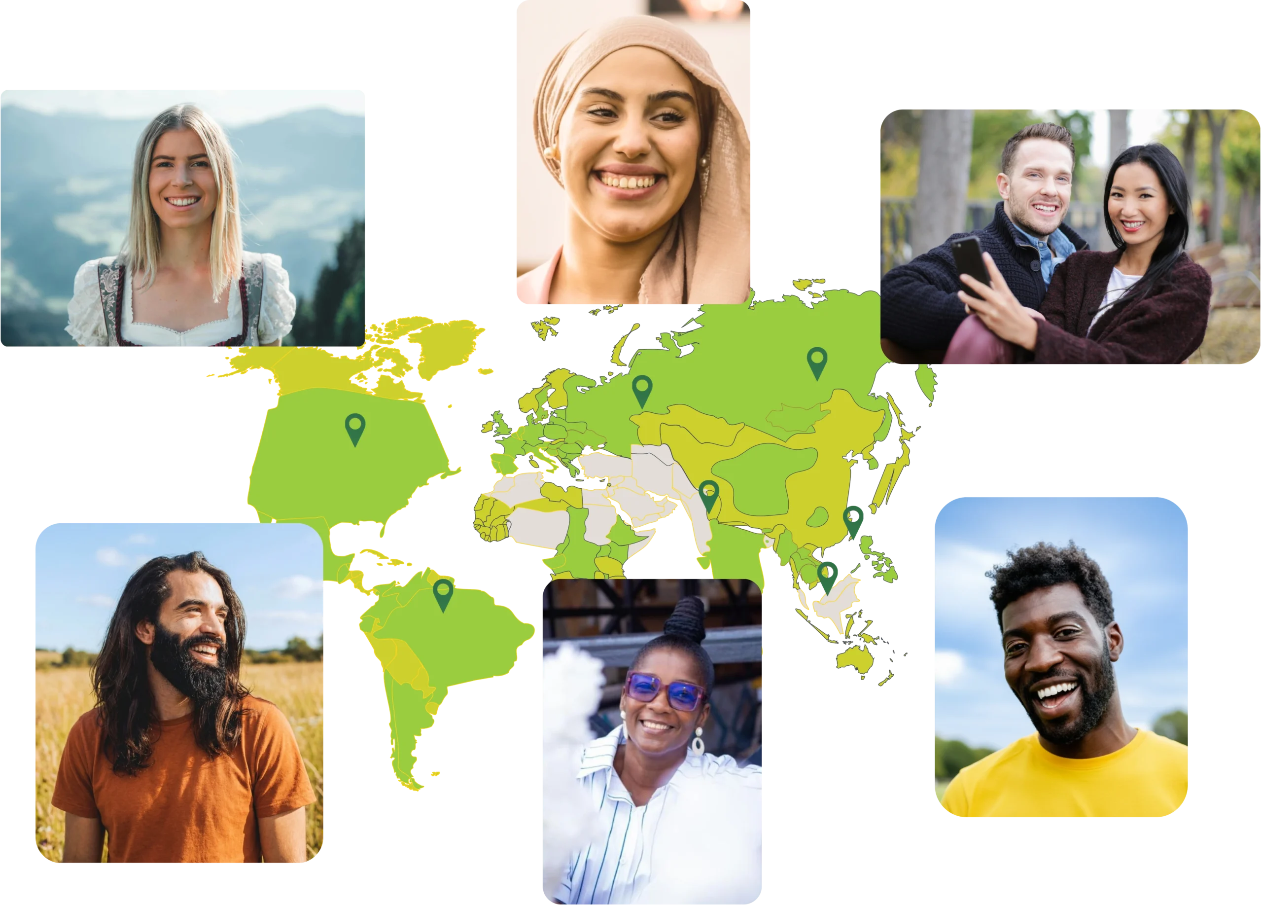 Different people around the world